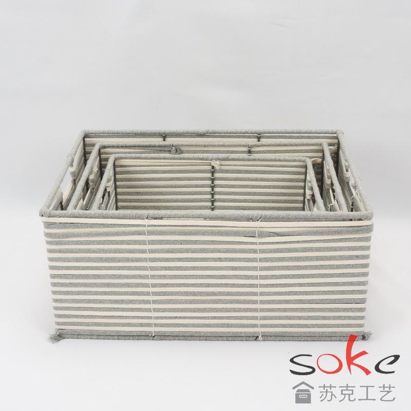 Cotton Rope Hand-Woven Basket