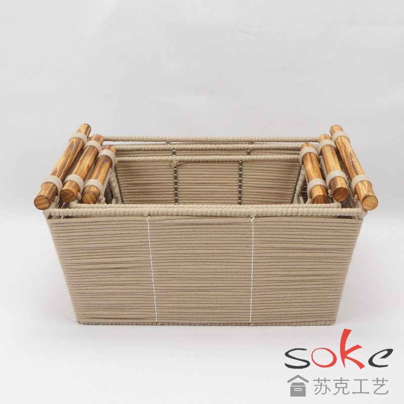 Cotton Rope Hand-Woven Basket