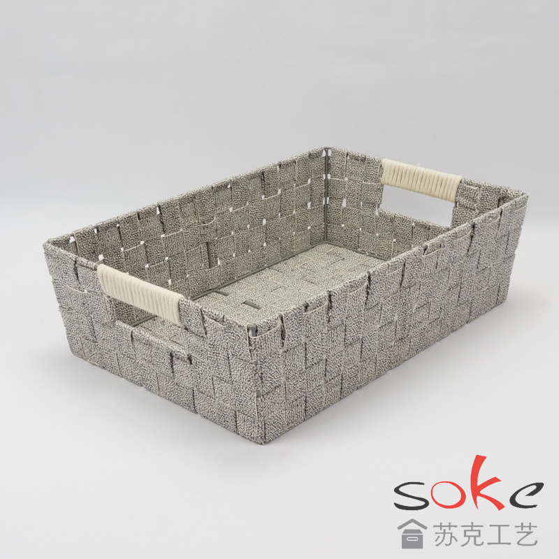 cotton strap woven storage basket 