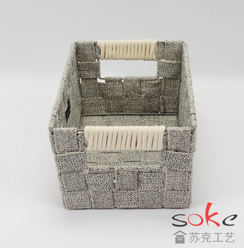 cotton strap woven storage basket 