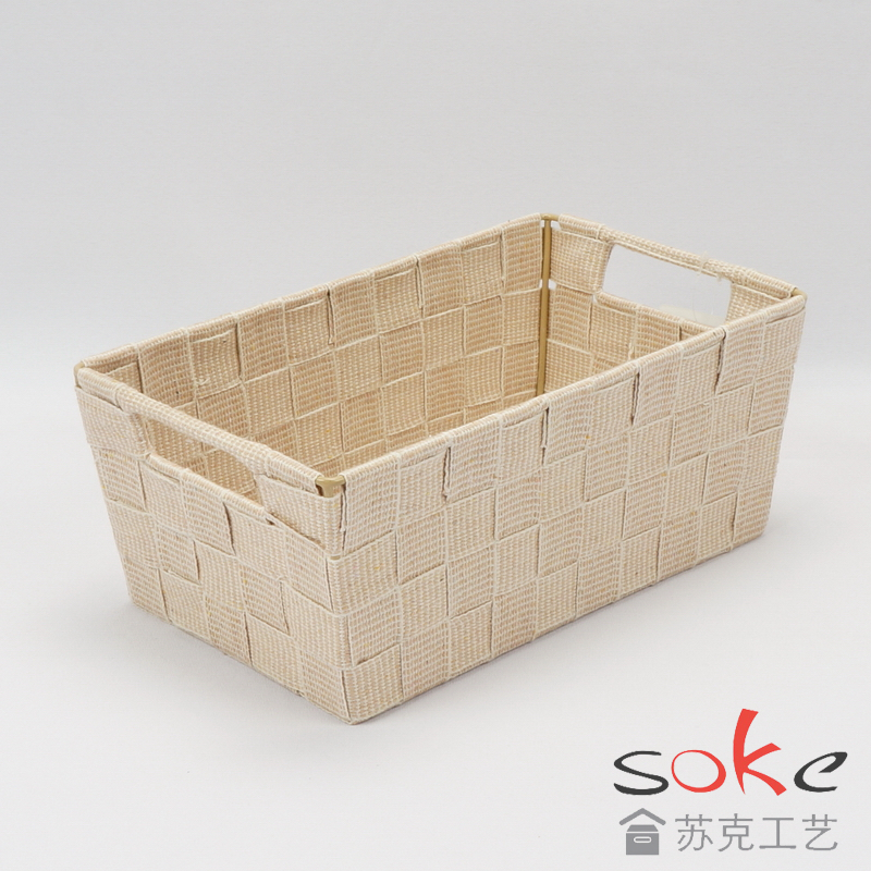 cotton strap woven storage basket 