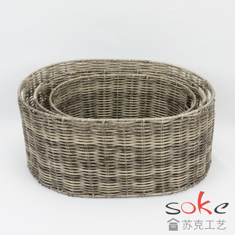 PE Pipe Woven Storage Basket set of 3