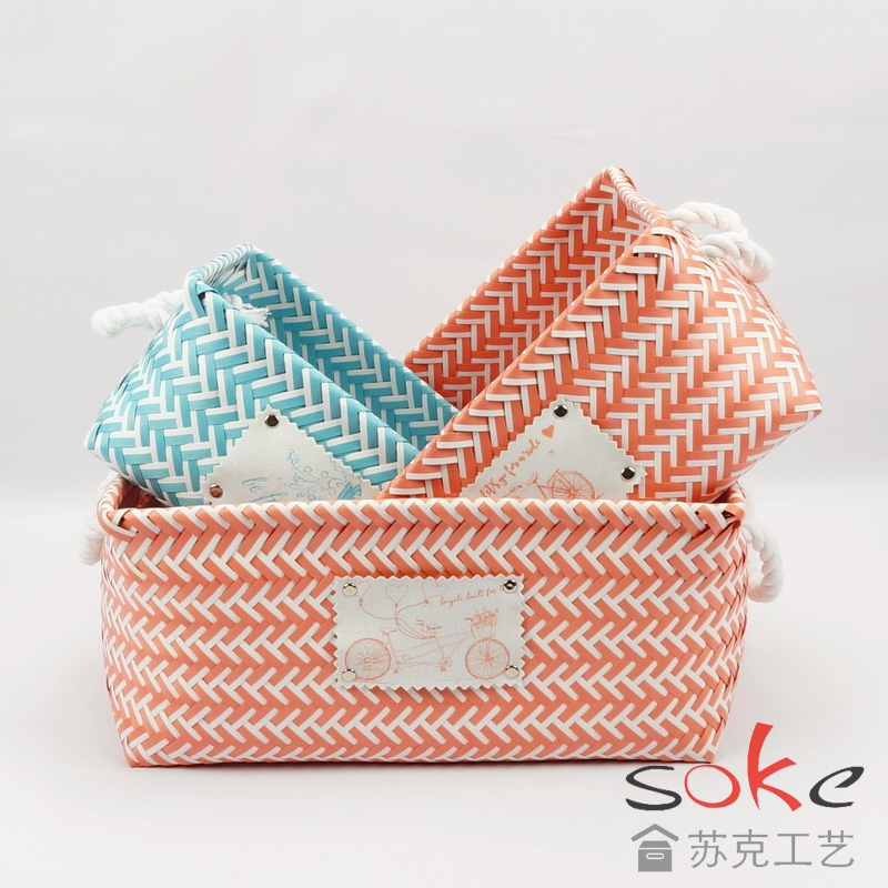 PP Woven Strap Storage basket and the top with iron ring