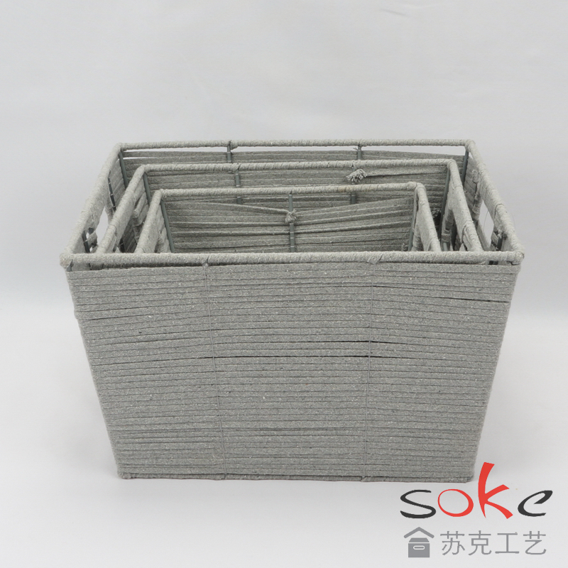 Cotton Rope Hand-Woven Basket