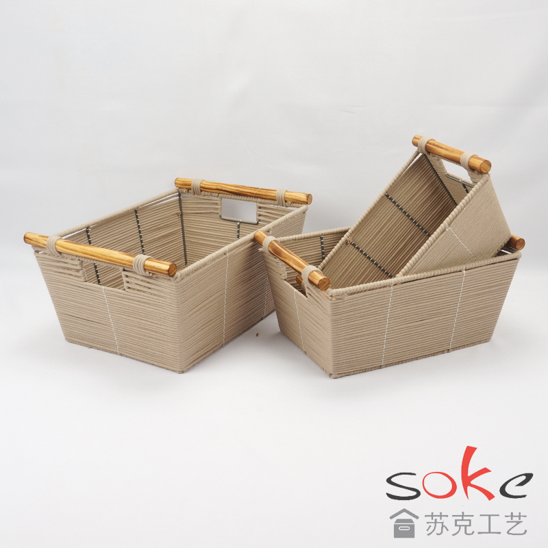 Cotton Rope Hand-Woven Basket