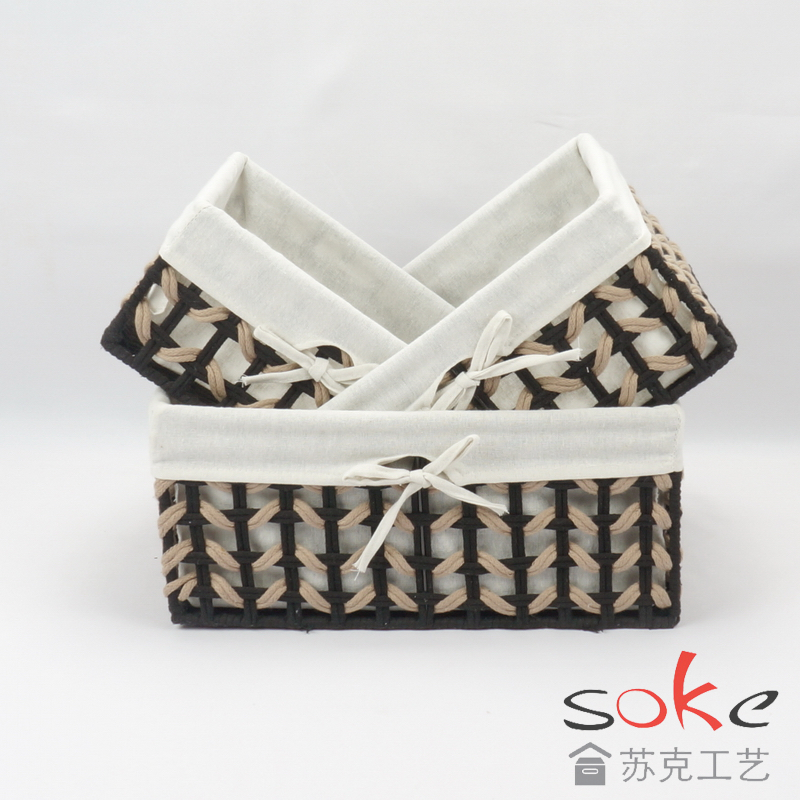 Cotton Rope Hand- Woven Basket with liner