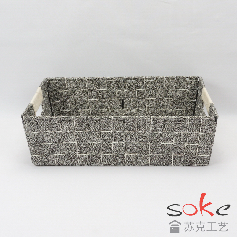 cotton strap woven storage basket 