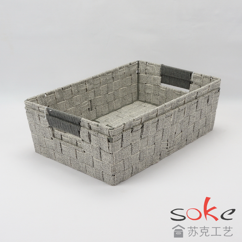cotton strap woven storage basket 