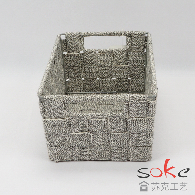 cotton strap woven storage basket 