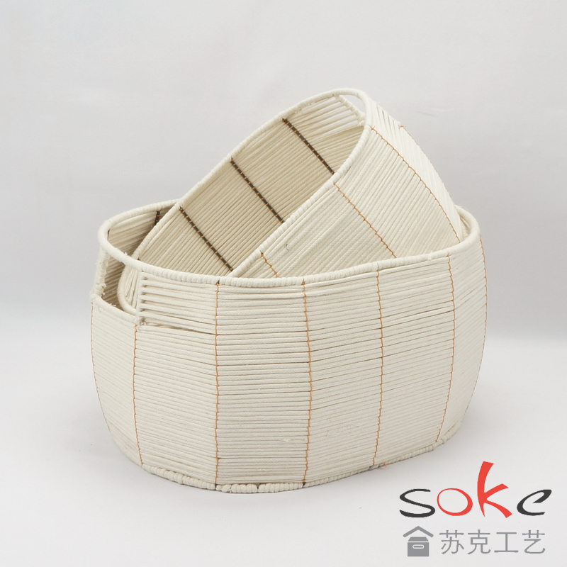Cotton Rope Hand-Woven Basket