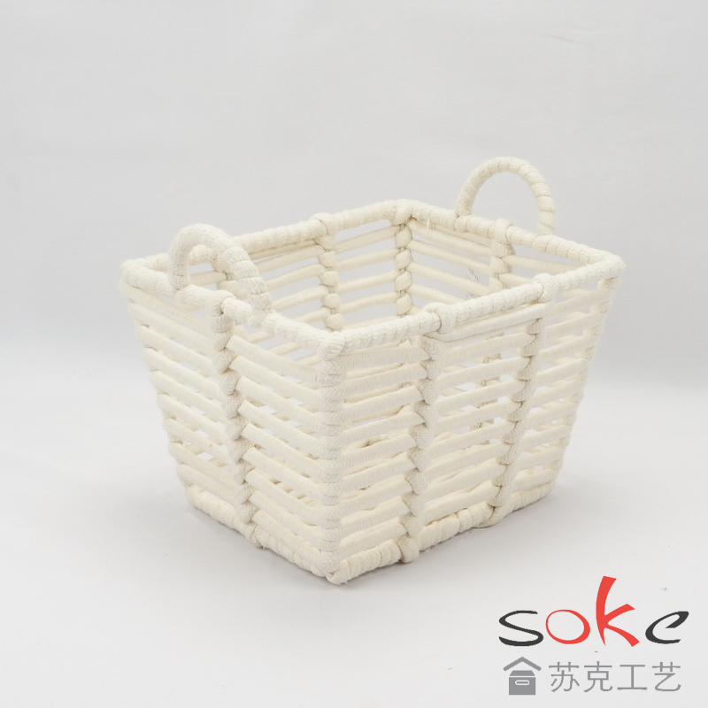 Cotton Rope Hand-Woven Basket