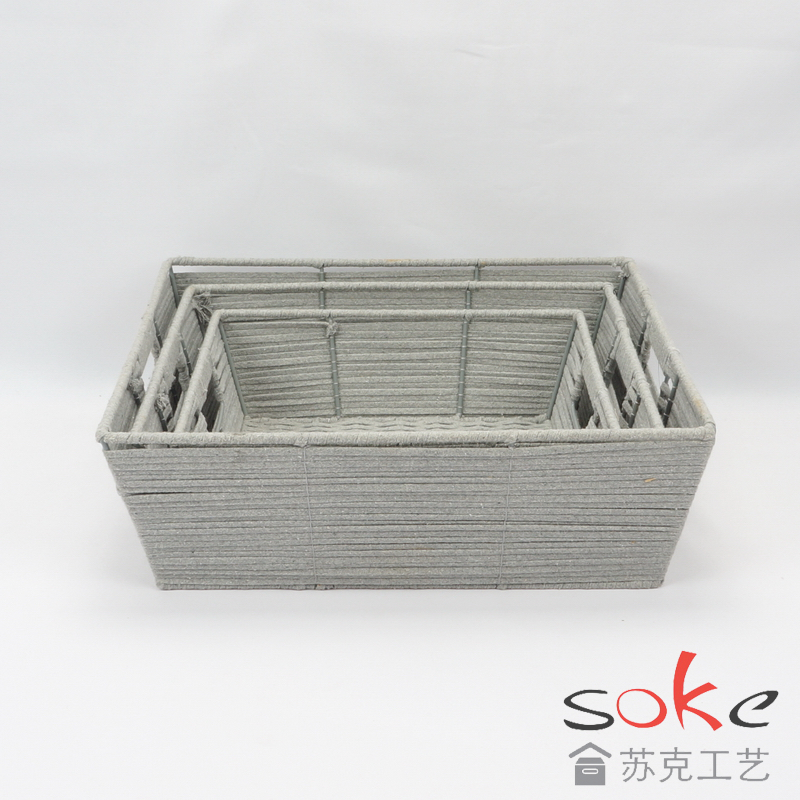 Cotton Rope Hand-Woven Basket
