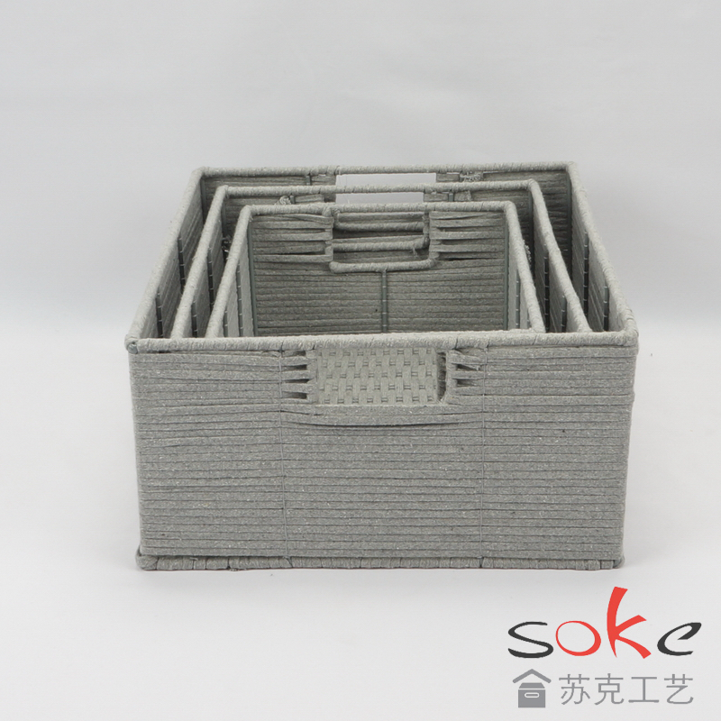 Cotton Rope Hand-Woven Basket