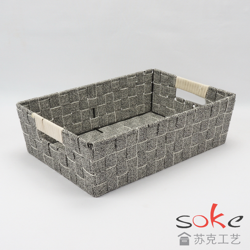 cotton strap woven storage basket 