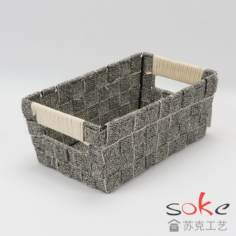 cotton strap woven storage basket 