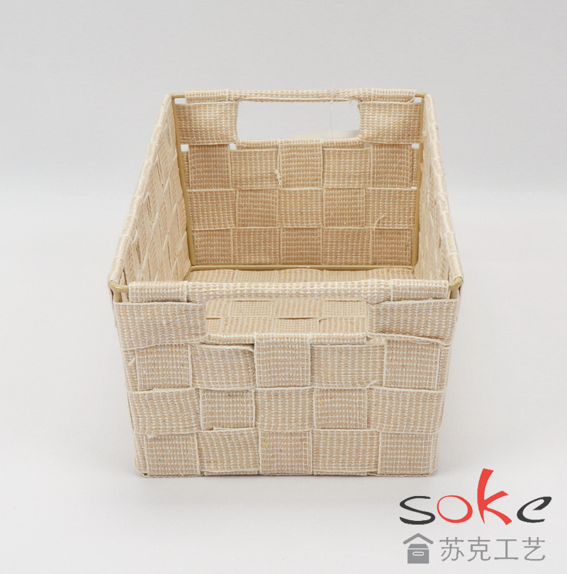 cotton strap woven storage basket 