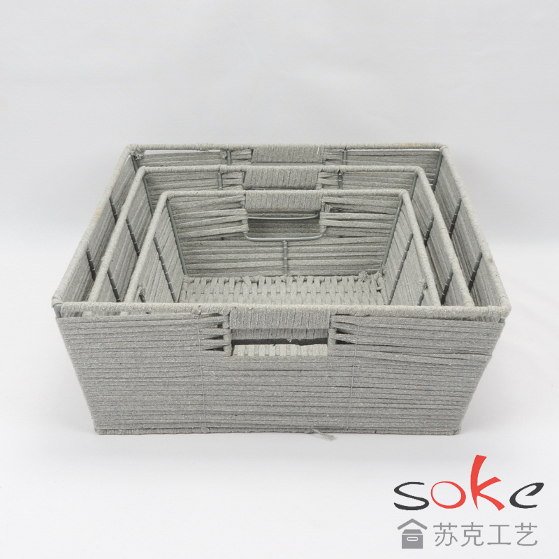 Cotton Rope Hand-Woven Basket