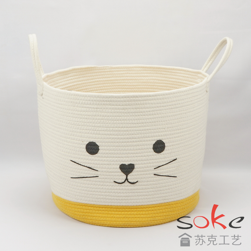 Cotton Rope basket with handles