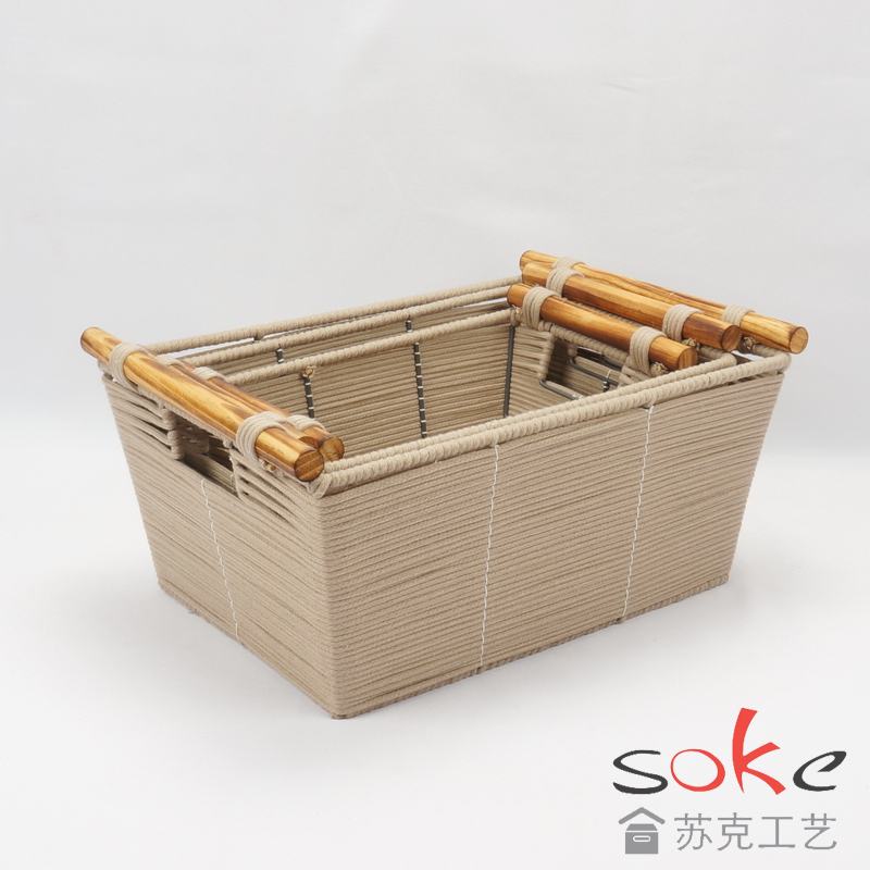 Cotton Rope Hand-Woven Basket