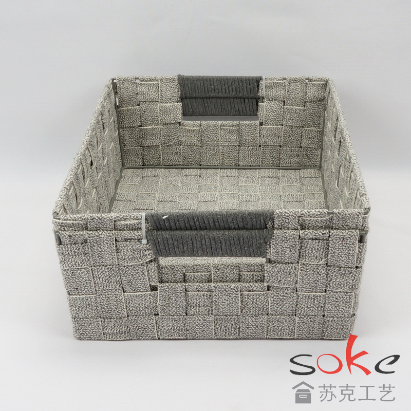 cotton strap woven storage basket 