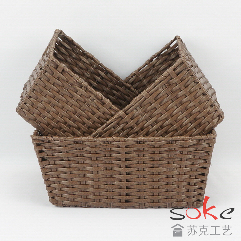 PE Rattan Woven Storage Basket