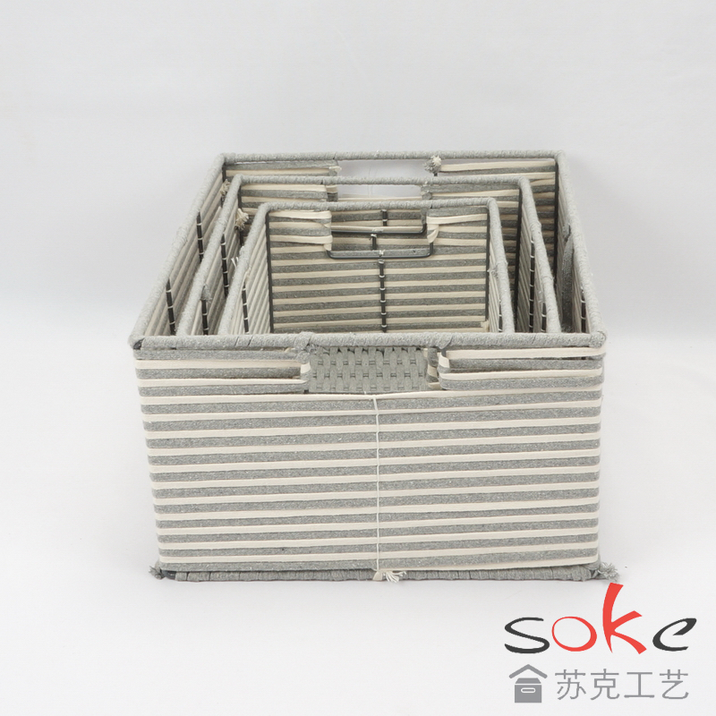 Cotton Rope Hand-Woven Basket