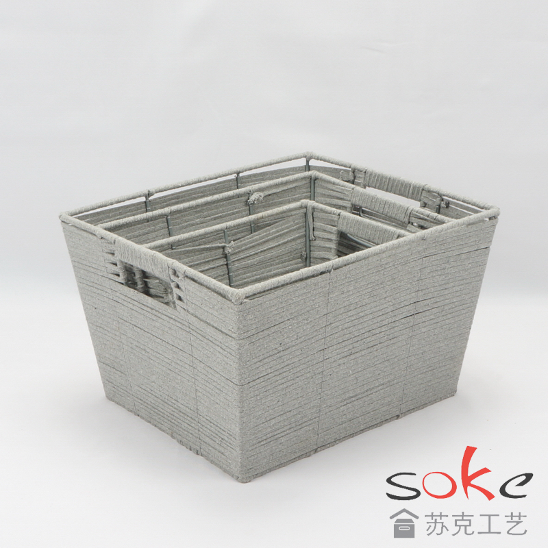 Cotton Rope Hand-Woven Basket
