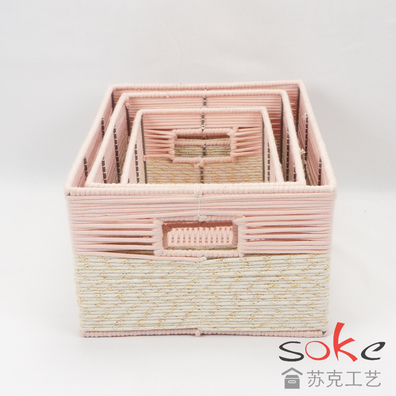 Cotton Rope Hand-Woven basket