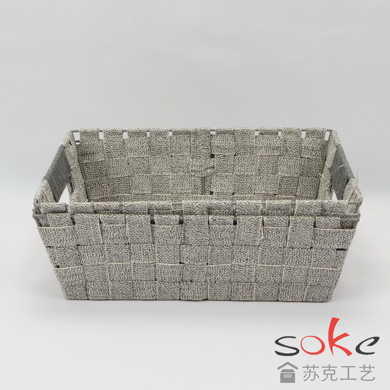 cotton strap woven storage basket 