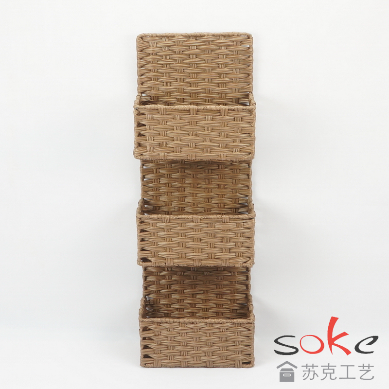 PE Rattan Woven Hanging Basket