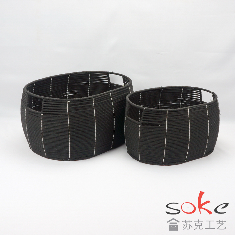 Cotton Rope Hand-Woven Basket