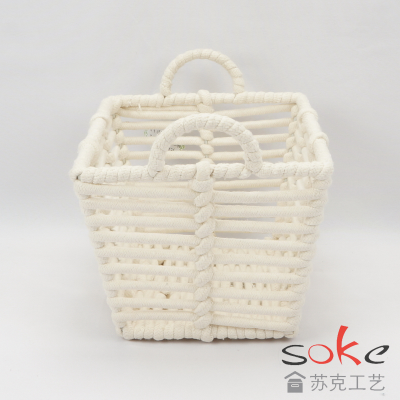 Cotton Rope Hand-Woven Basket
