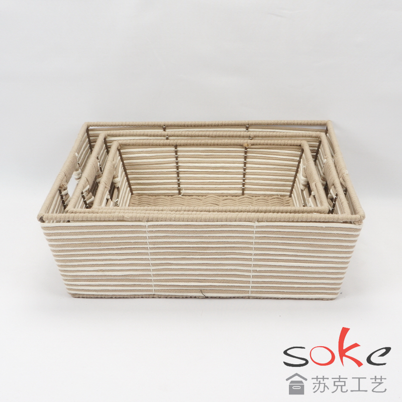 Cotton Rope Hand-Woven Basket