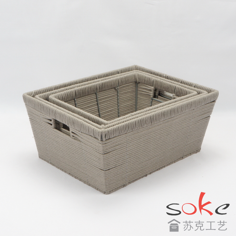 Cotton Rope Hand-Woven Basket