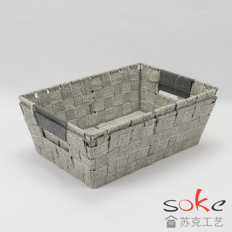 cotton strap woven storage basket 
