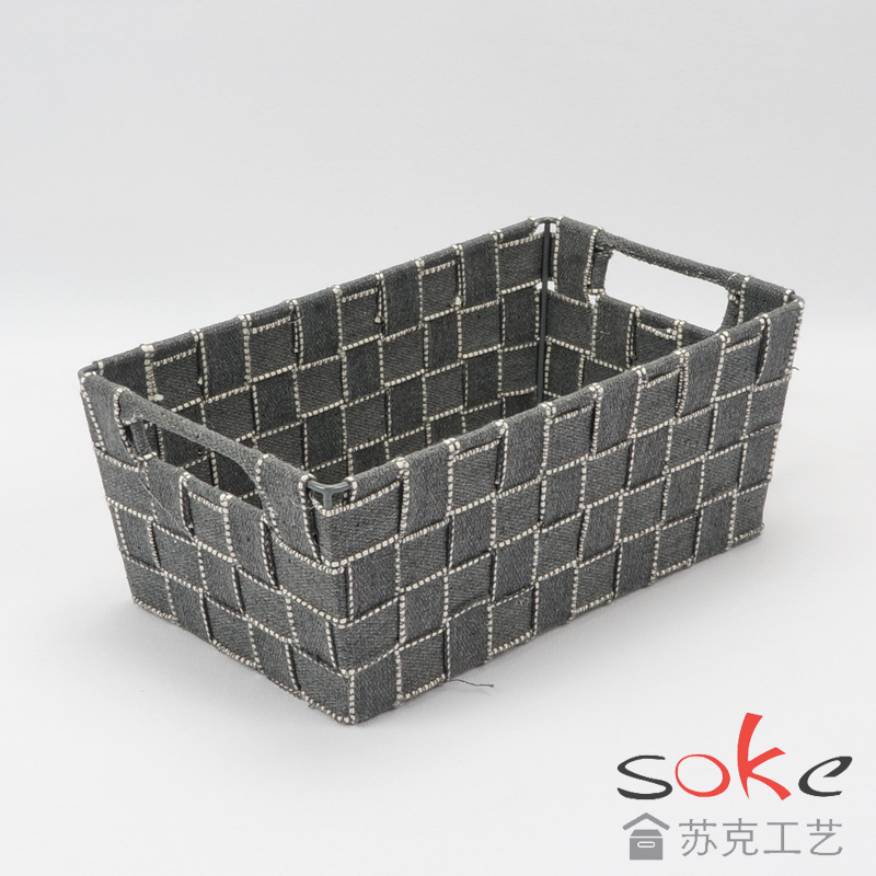 cotton strap woven storage basket 