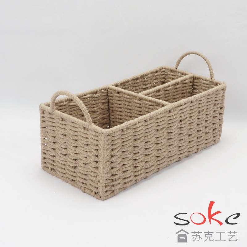 Cotton Rope Hand-Woven Basket