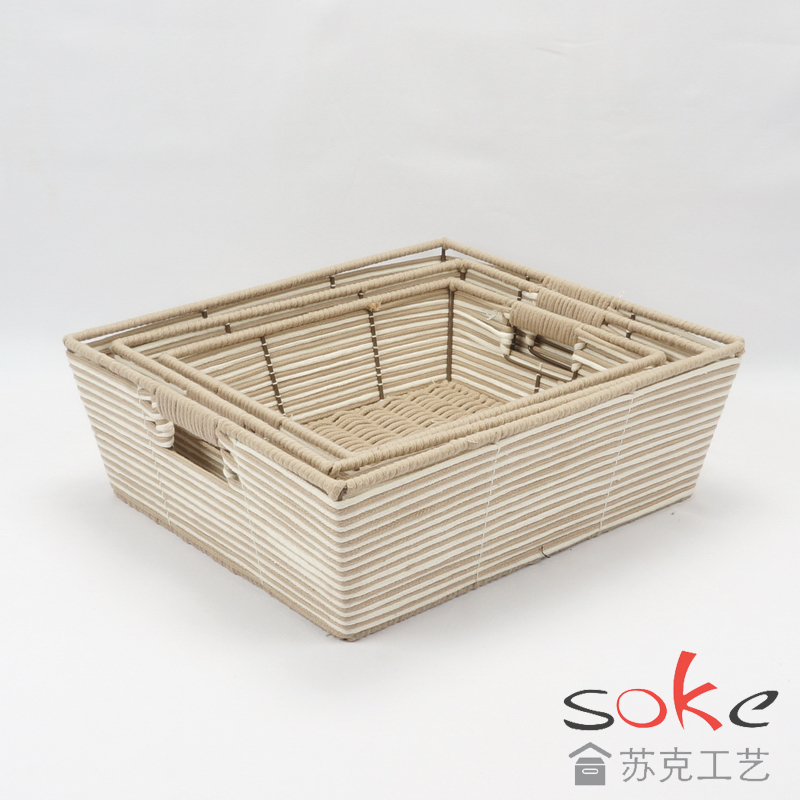 Cotton Rope Hand-Woven Basket