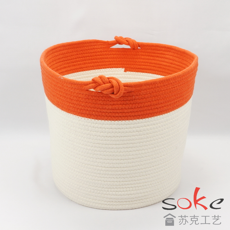Cotton Rope basket with handles