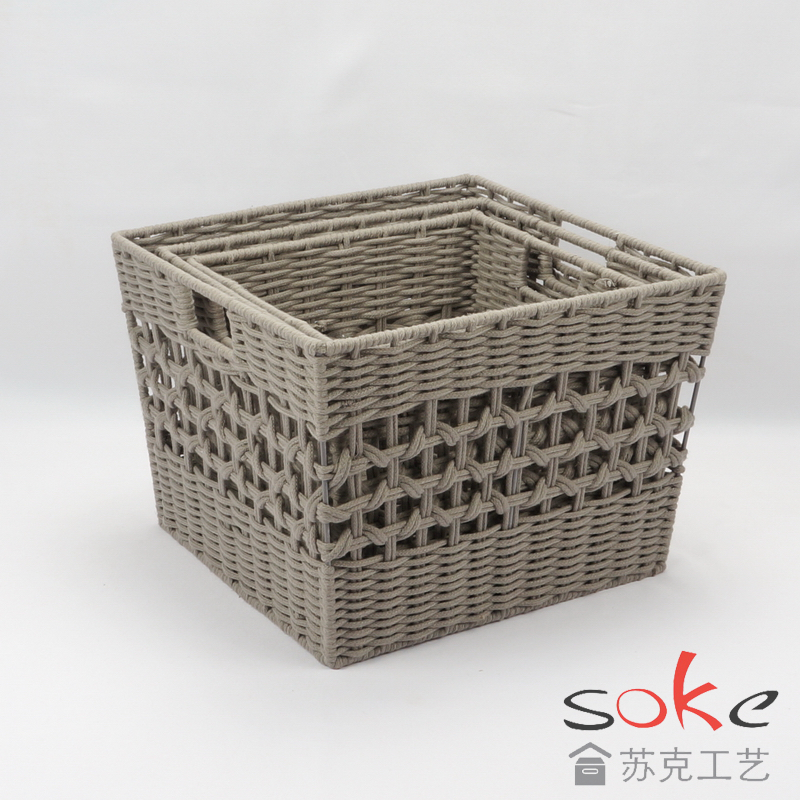 Cotton Rope Hand- Woven Basket