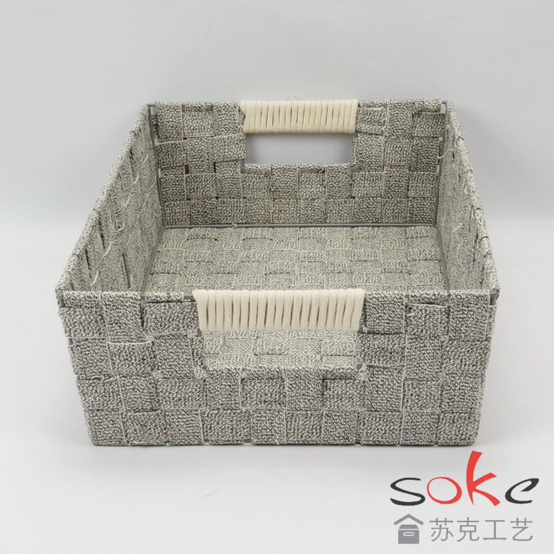 cotton strap woven storage basket 