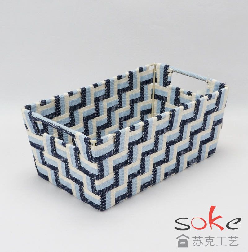 cotton strap woven storage basket 