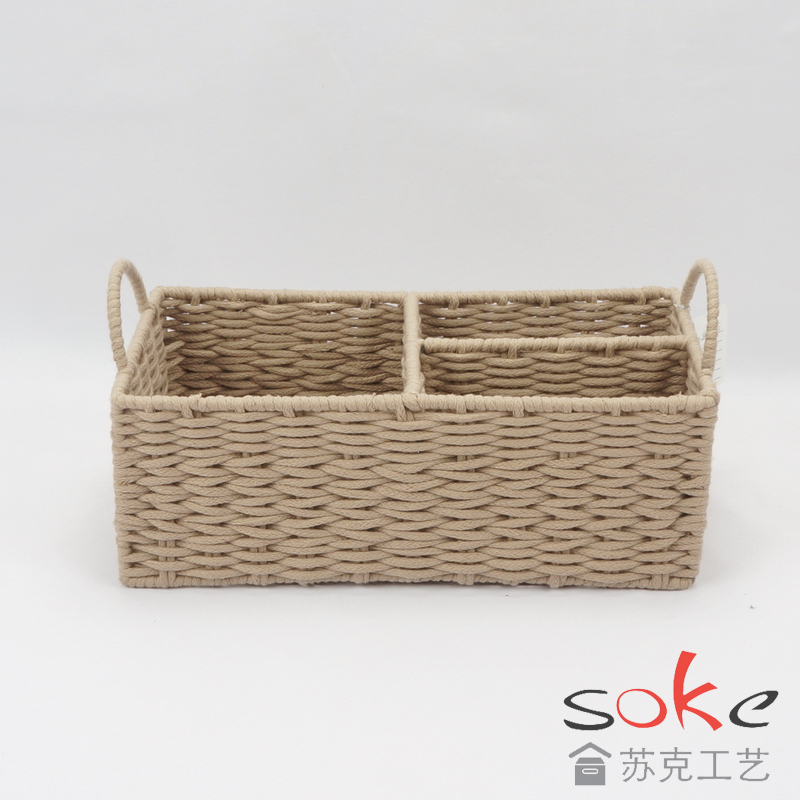 Cotton Rope Hand-Woven Basket