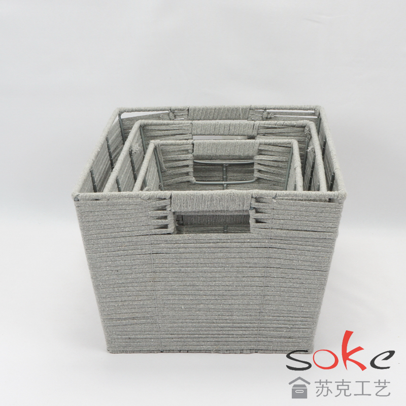 Cotton Rope Hand-Woven Basket