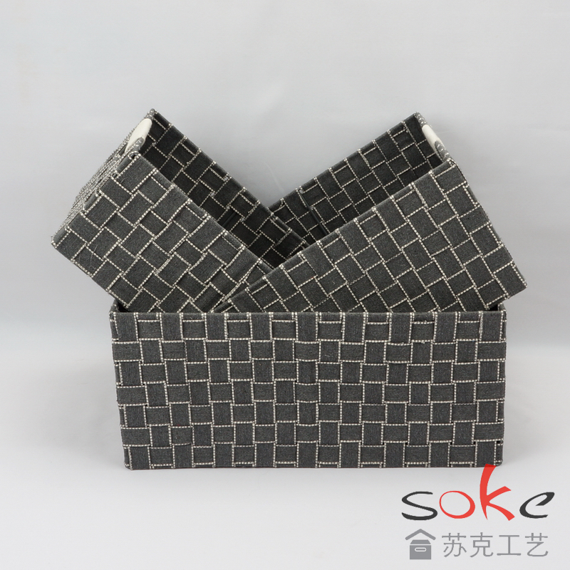 cotton strap woven storage basket 