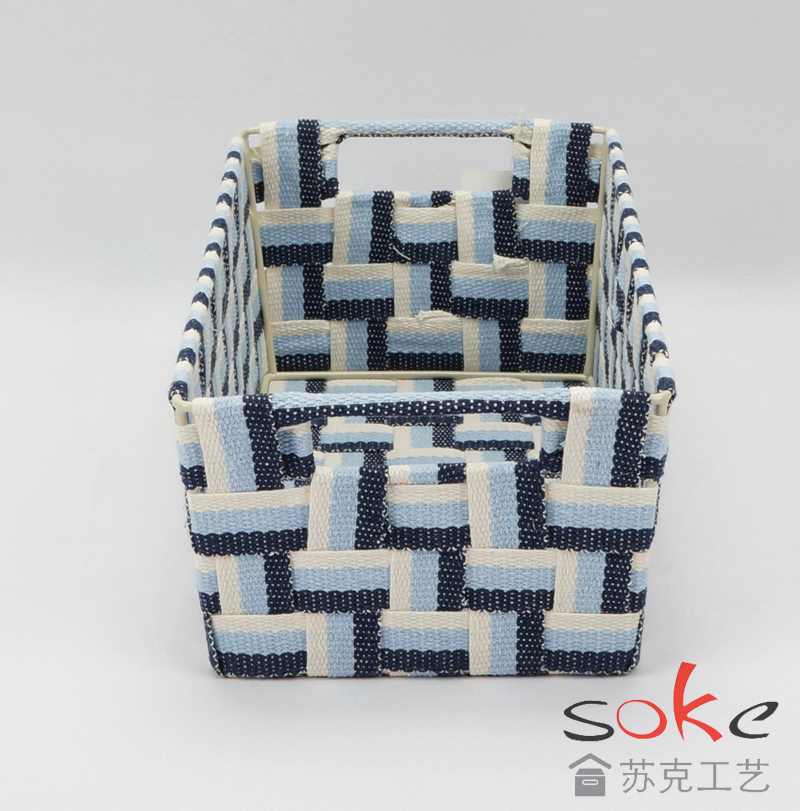 cotton strap woven storage basket 