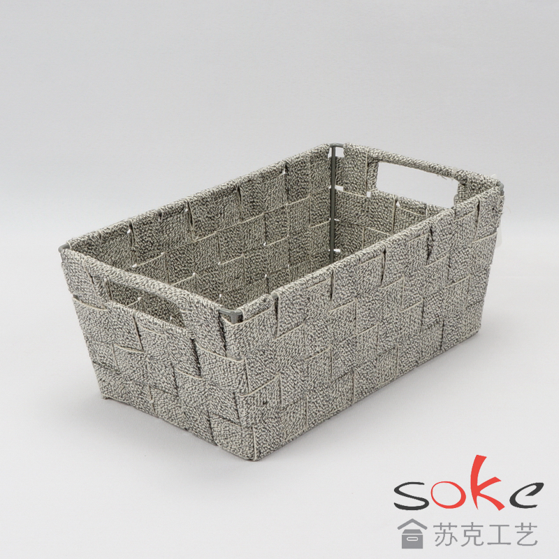 cotton strap woven storage basket 