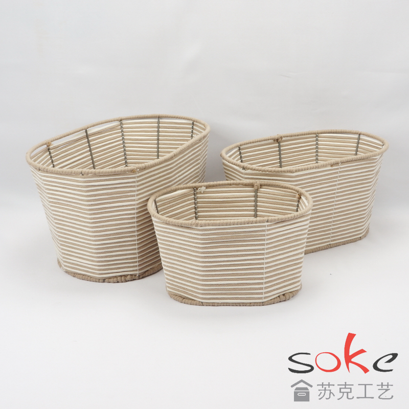 Cotton Rope Hand-Woven Basket