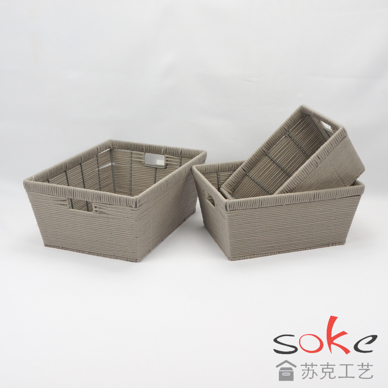 Cotton Rope Hand-Woven Basket