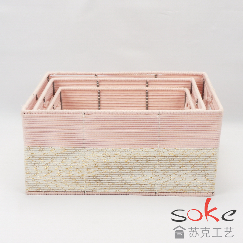 Cotton Rope Hand-Woven basket